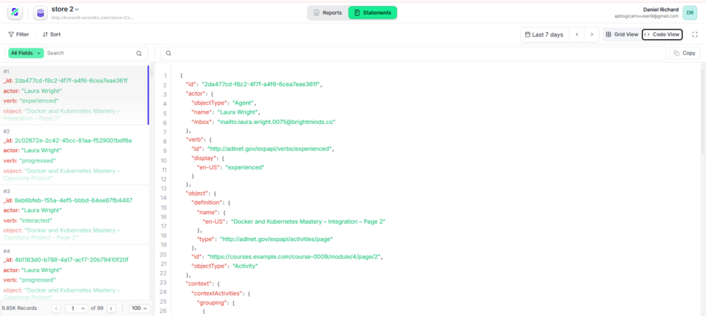 xAPI statment